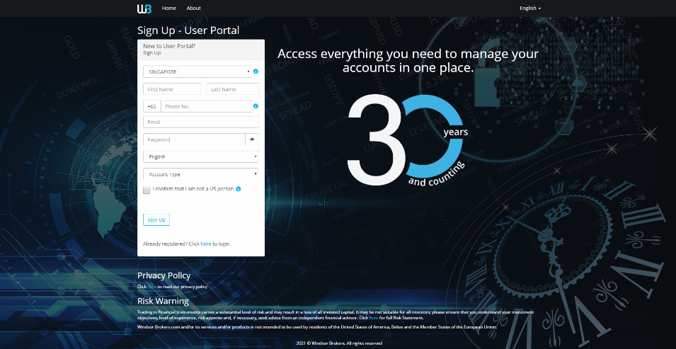 Windsor Brokers Review account opening